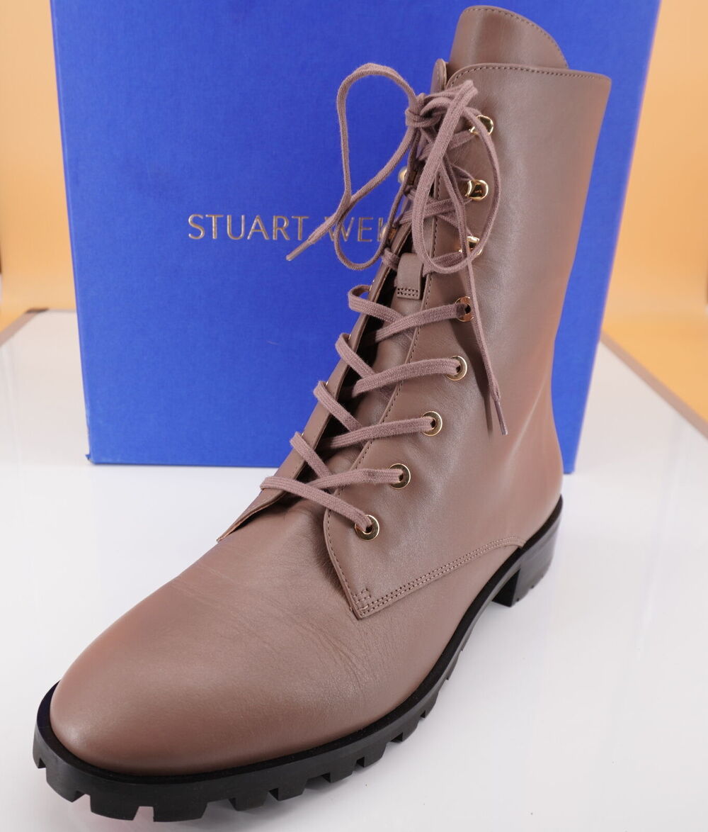 Stuart Weitzman Norrie Taupe Military Ankle Boots Size 11 NEW $595 Granny Lace